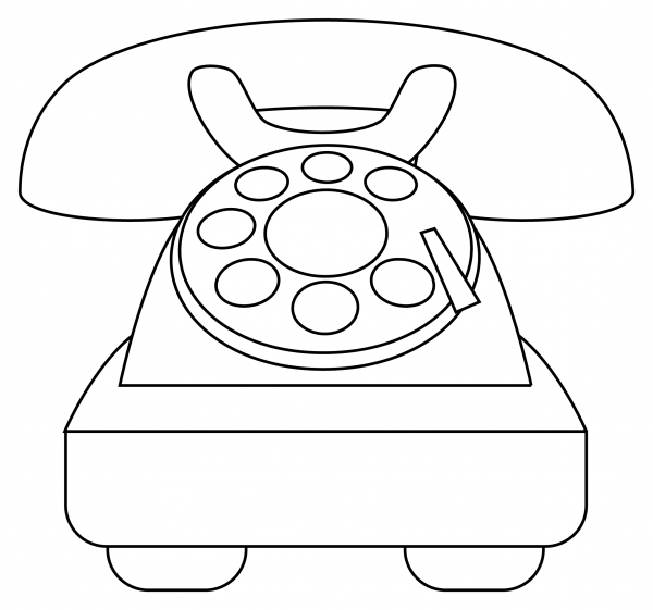 Rotary Dial Telephone coloring page image