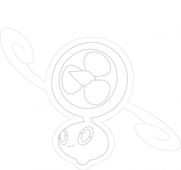 Rotom in Fan Form coloring page image