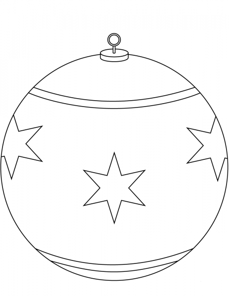Round Christmas Ornament coloring page image