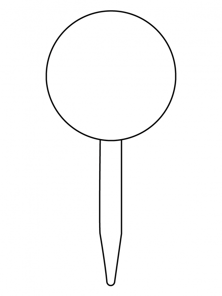 Round Pushpin Emoji coloring page image