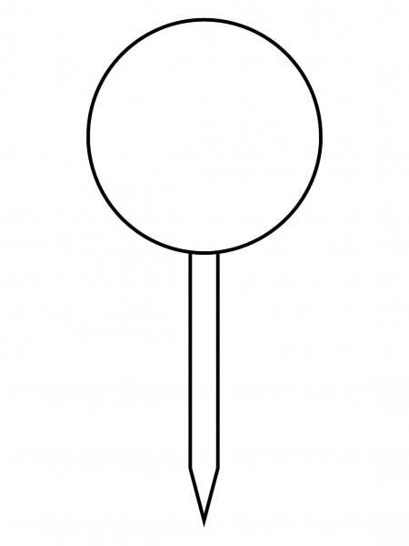 Round Pushpin Emoji coloring page image