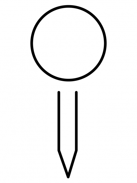 Round Pushpin Emoji coloring page image