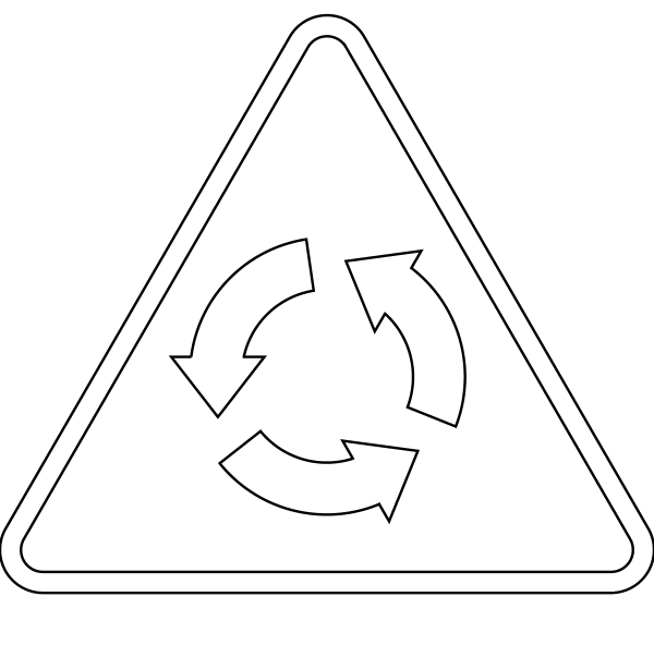 Roundabout Ahead A-8 coloring page image