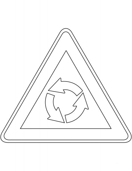 “Roundabout” Sign in South Korea coloring page image