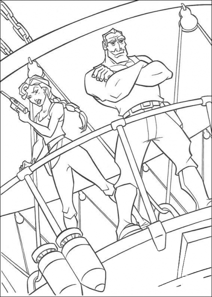 Rourke and Helga coloring page image