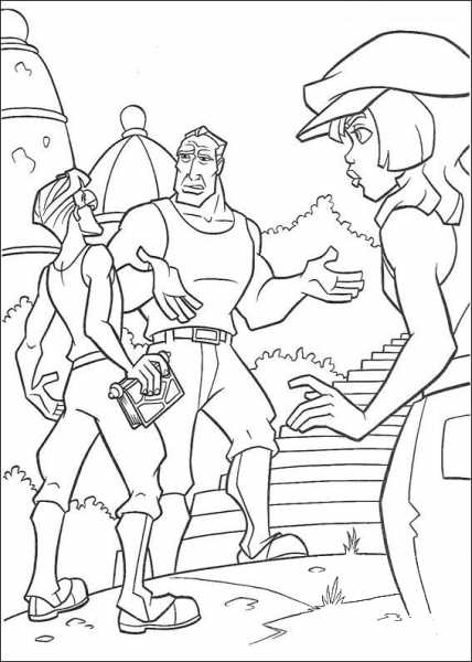 Rourke and Milo Thatch coloring page image