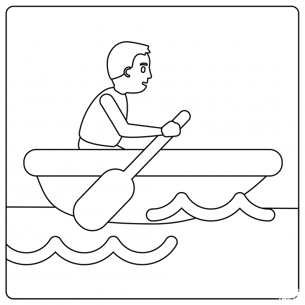 Rowboat Emoji coloring page image
