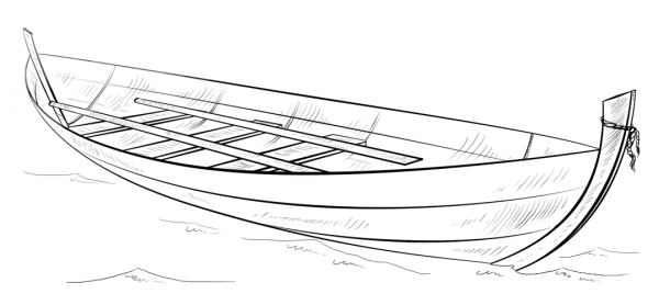 Rowing boat coloring page image