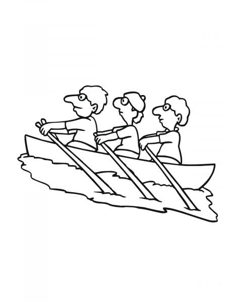 Rowing Team coloring page image