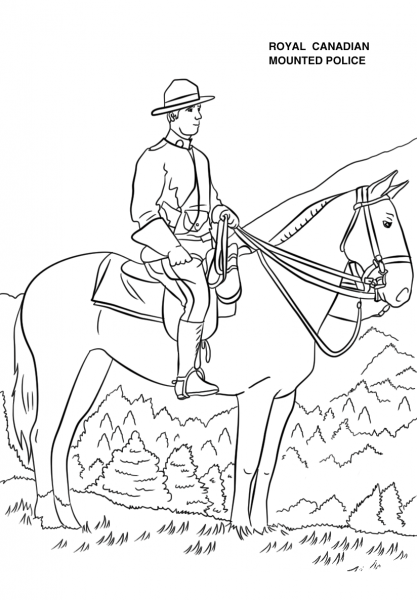 Royal Canadian Mounted Police coloring page image
