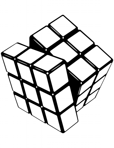 Rubik’s Cube coloring page image