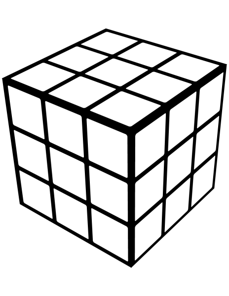Rubik’s Cube coloring page image