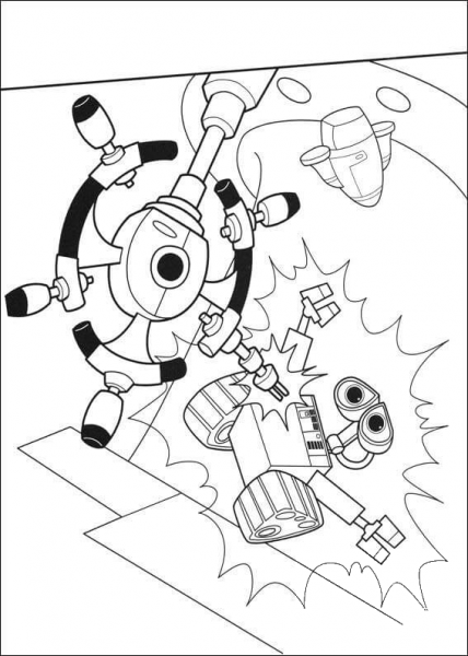 Rudder Hit Wall-E  coloring page image