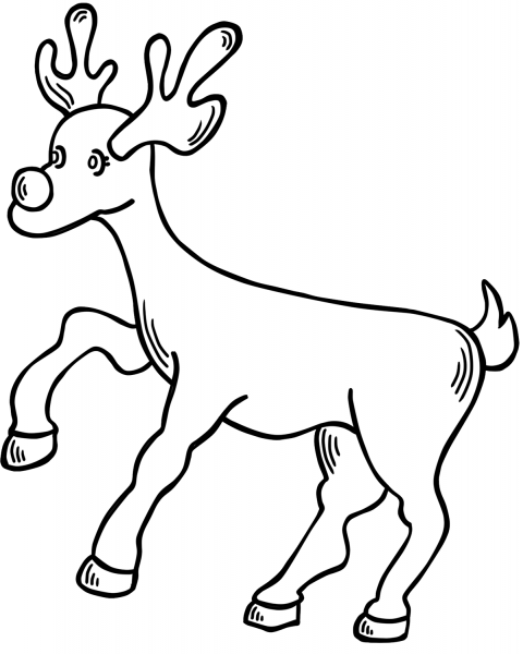 Rudolph Christmas Reindeer coloring page image