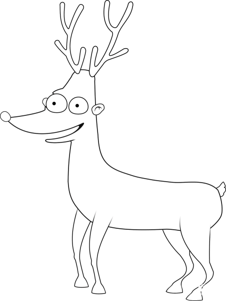 Rudolph Red-Nosed Reindeer coloring page image