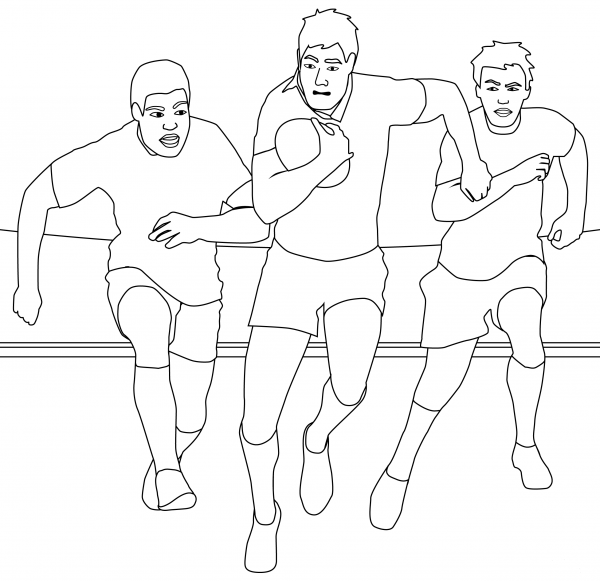 Rugby coloring page image