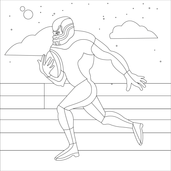Rugby coloring page image