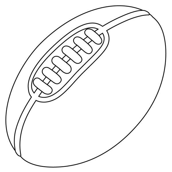 Rugby Football Emoji coloring page image
