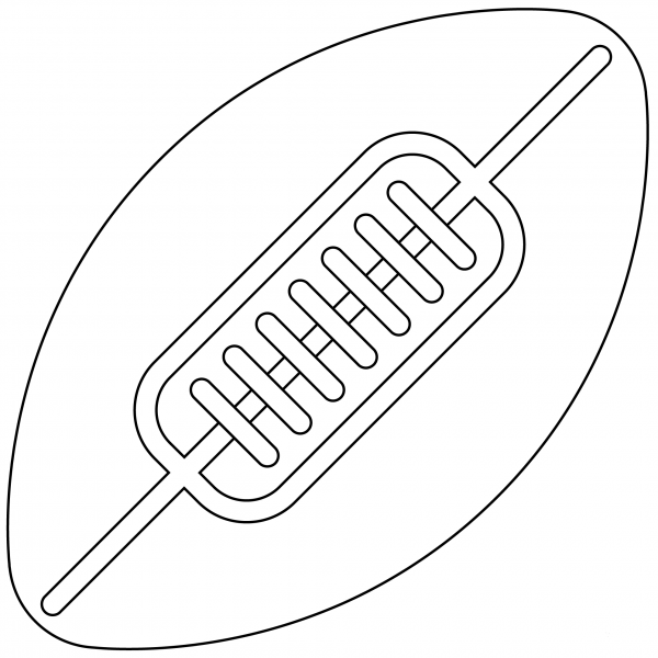 Rugby Football Emoji coloring page image