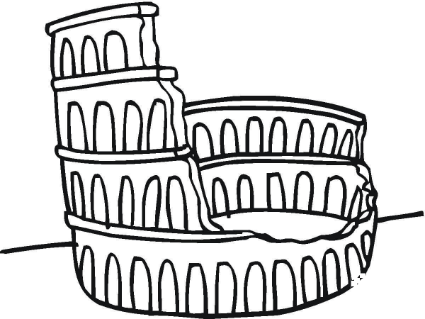 Ruined Colosseum  coloring page image