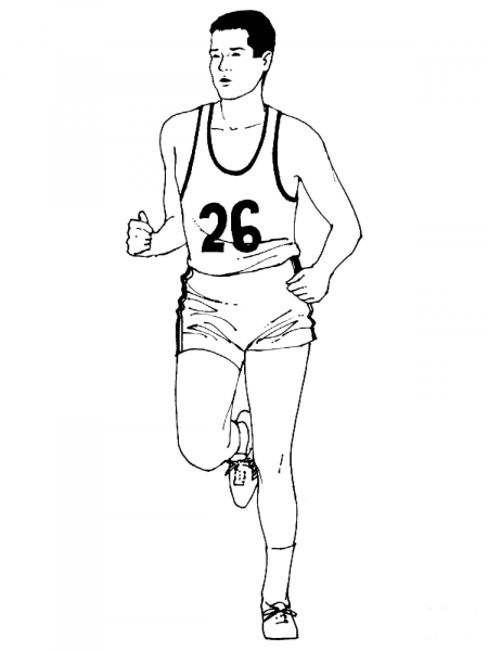 Running a Marathon coloring page image