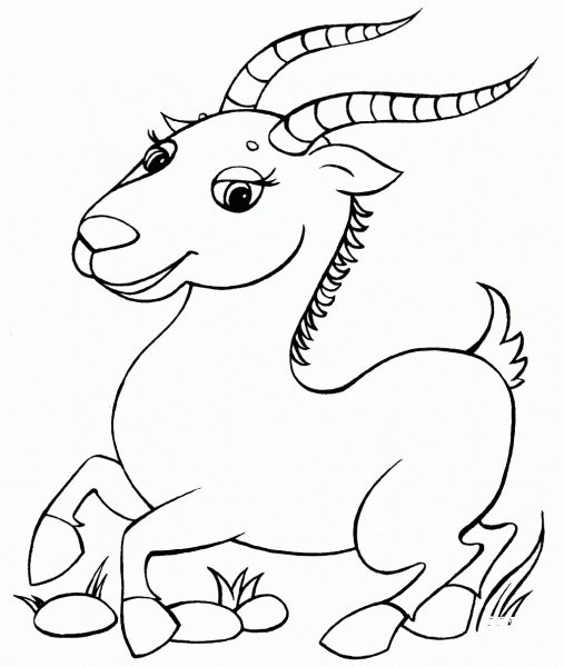 Running Antelope coloring page image