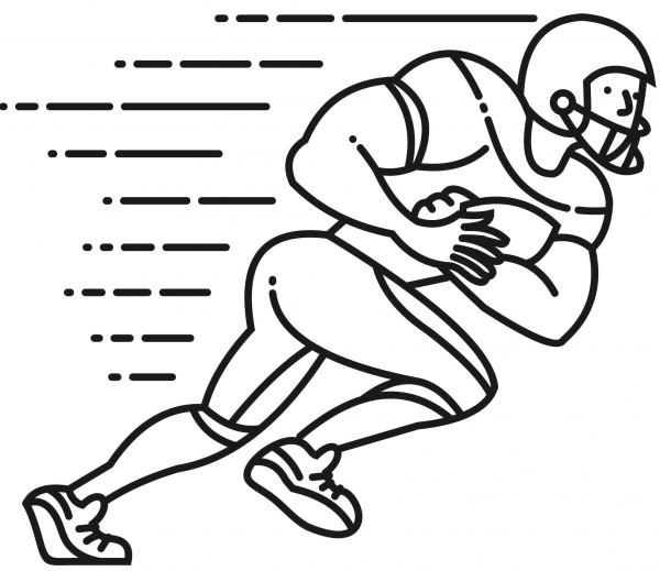 Running Back coloring page image