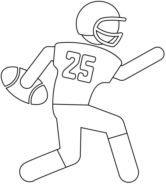 Running Back coloring page image