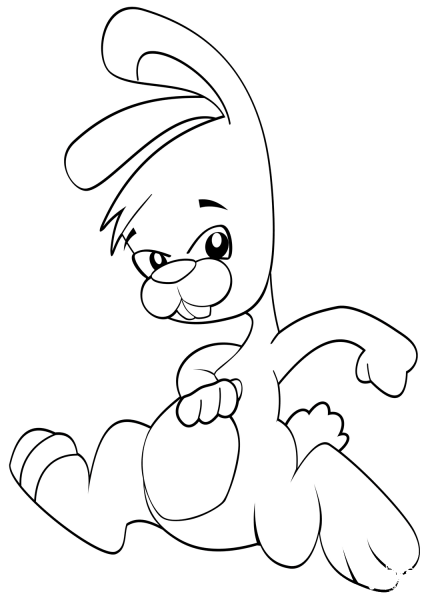 Running Bunny coloring page image
