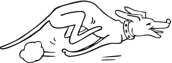 Running Dog coloring page image