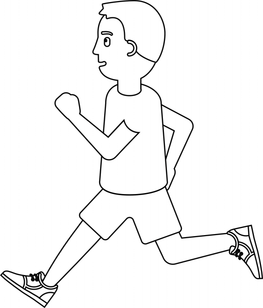 Running Emoji coloring page image