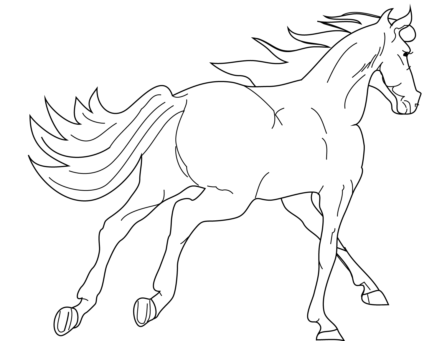 Running Horse coloring page - ColouringPages