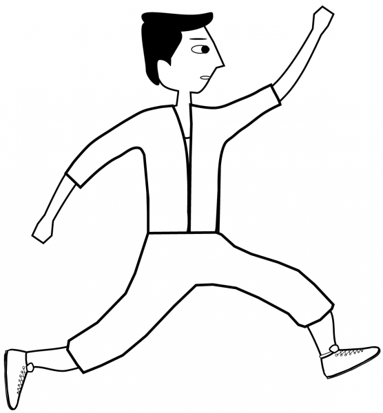 Running Man coloring page image