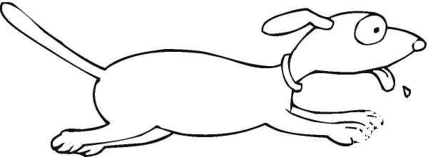 Running Pet with Tongue Sticking out coloring page image