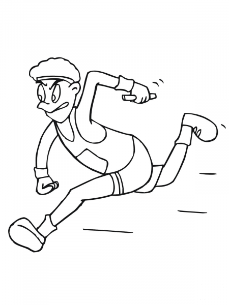 Running Relay Race coloring page image