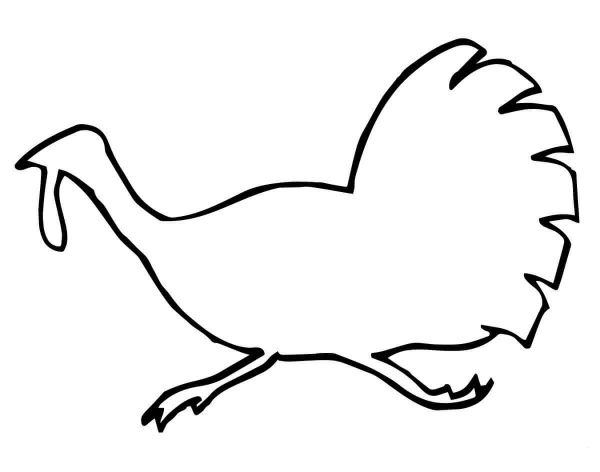 Running Turkey Outline coloring page image