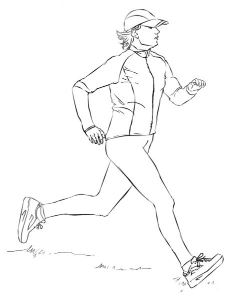 Running Woman coloring page image