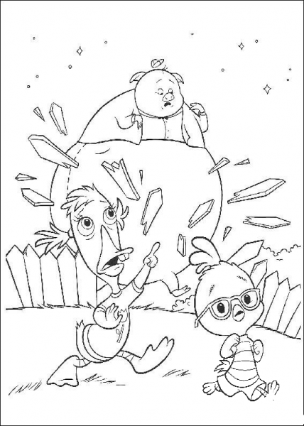 Runt, Abbey and Ace Cluck coloring page image