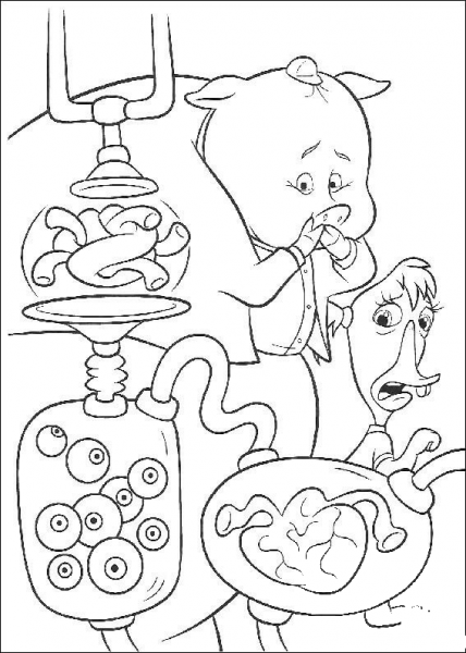 Runt And Abbey in the laboratory coloring page image