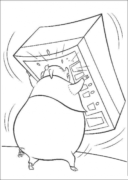 Runt Raises The Box  coloring page image