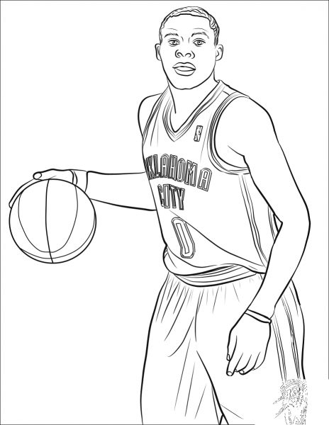 Russell Westbrook coloring page image