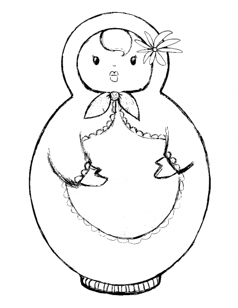 Russian Doll, Matryoshka coloring page image