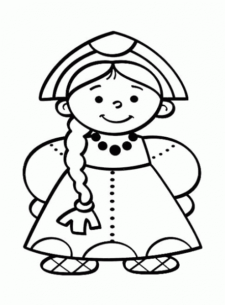 Russian Girl coloring page image