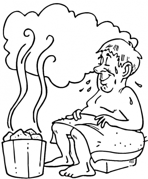 Russian Sauna  coloring page image