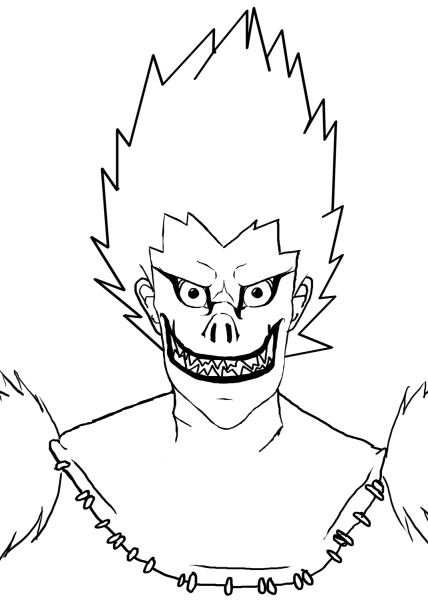 Ryuk from Death Note Manga  coloring page image