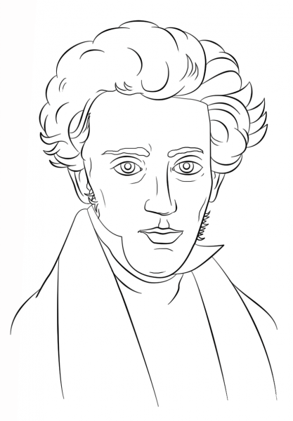 SÃ¸ren Kierkegaard coloring page image