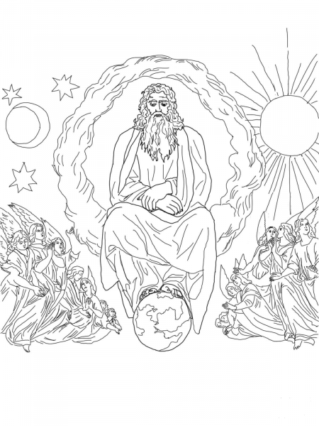 Sabbath – Seventh Day of Creation coloring page image