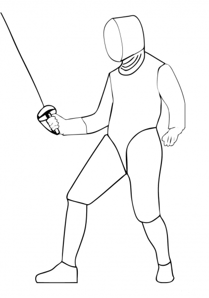 Saber Fencing coloring page image
