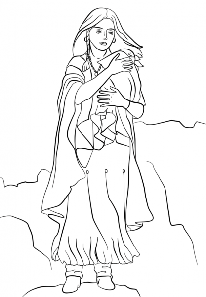 Sacagawea coloring page - ColouringPages