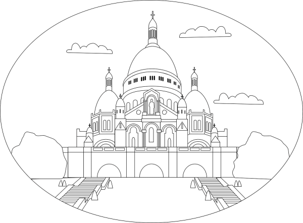 Sacre Coeur coloring page image